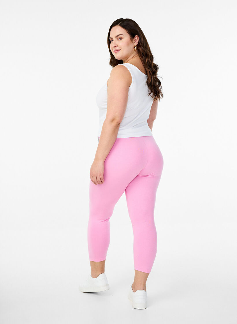 Basic 3/4-Leggings aus Viskose, Pink, Model image number 2