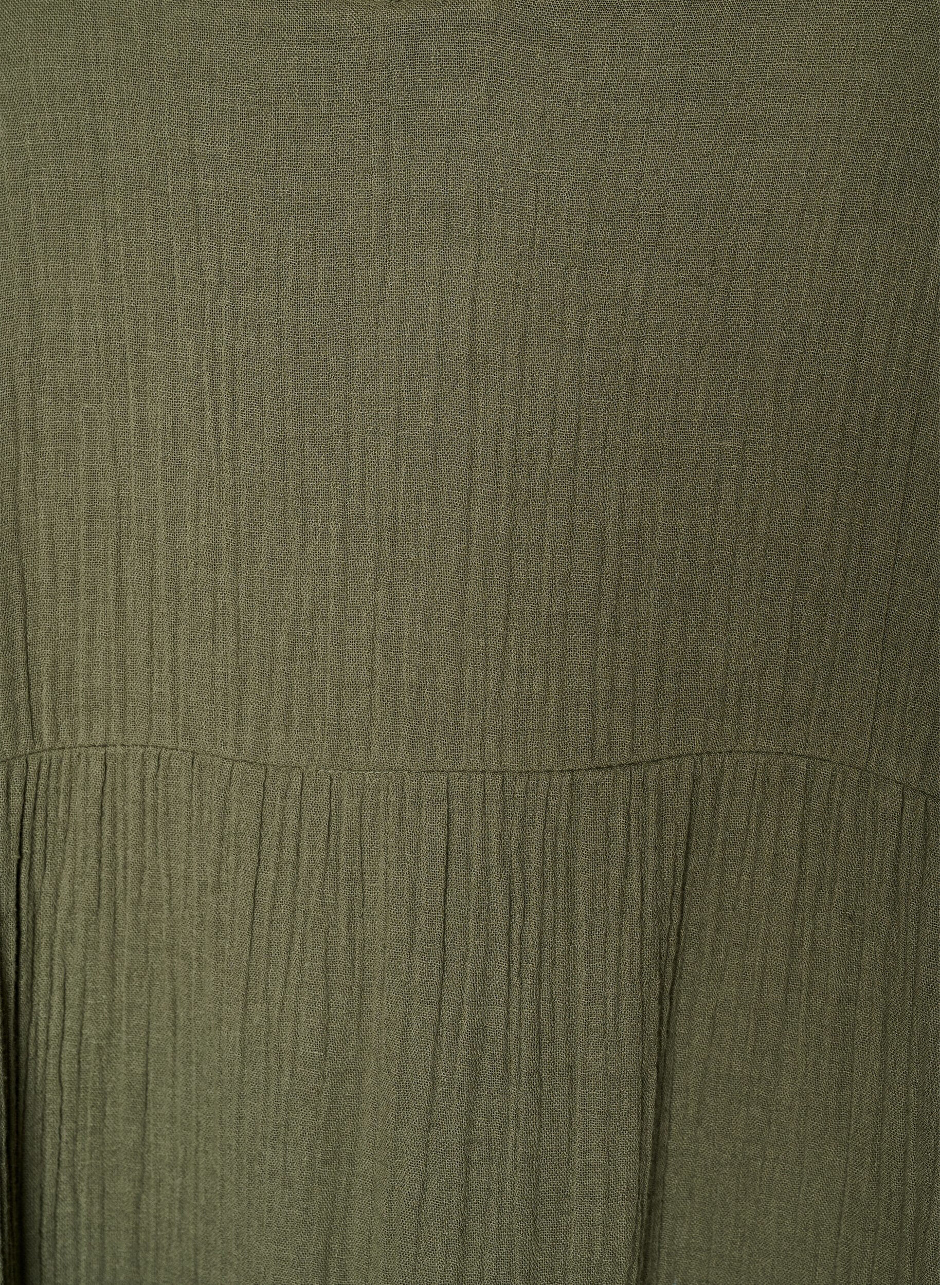 ZizziMidikleid in A-Linie aus Baumwoll-Musselin, Gr&uuml;n, Packshot image number 2