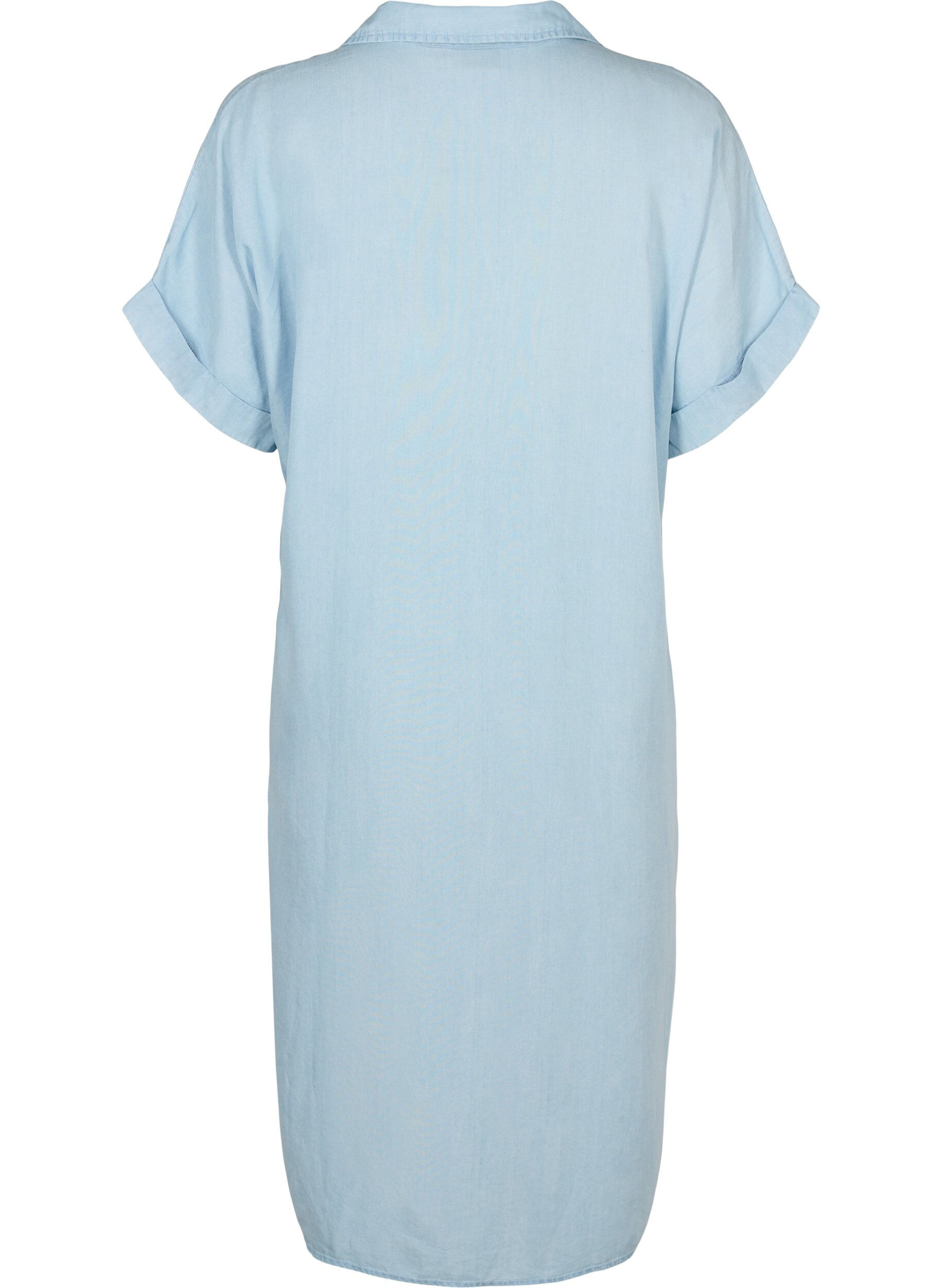 ZizziKurzarm-Shirtkleid aus Lyocell (TENCEL&trade;), Light blue denim, Packshot image number 1