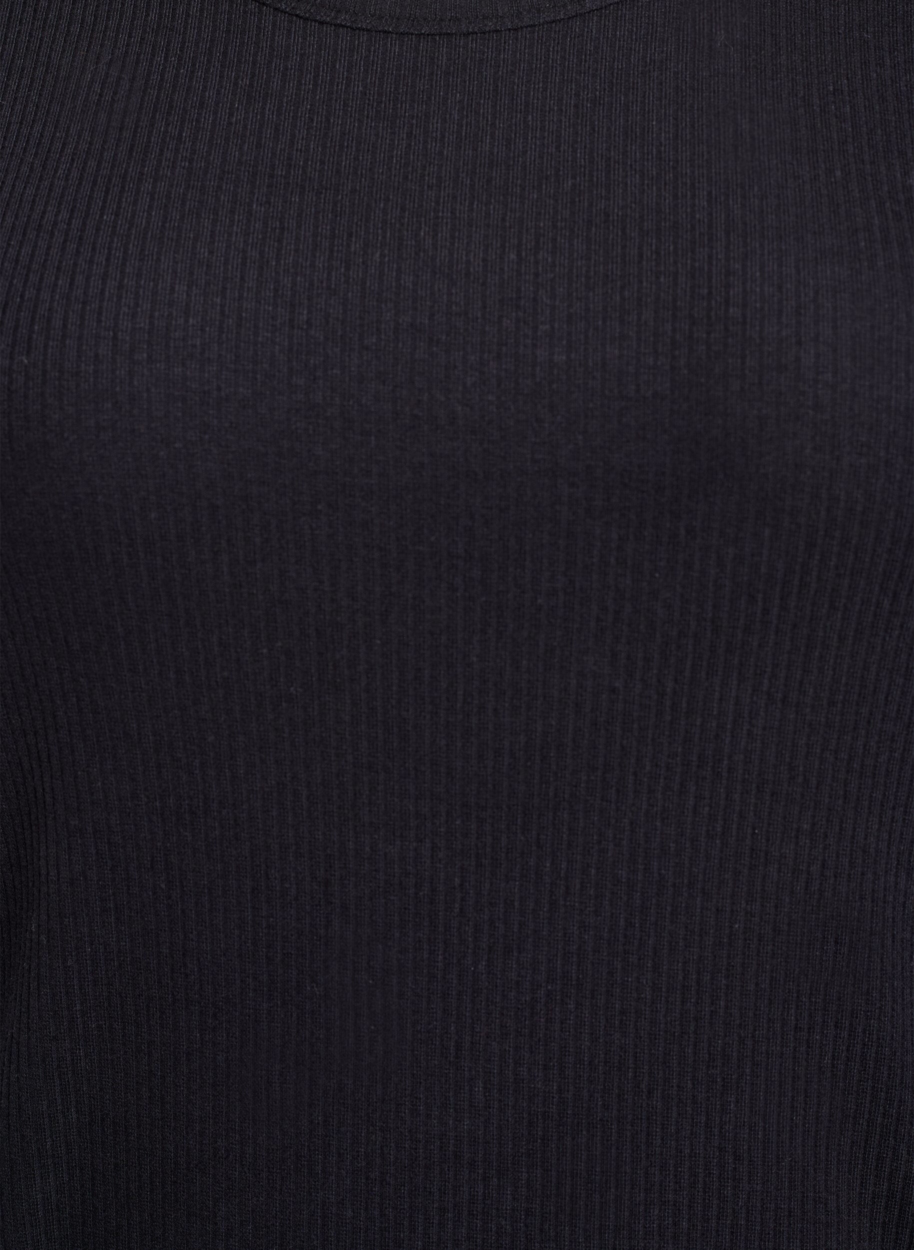 ZizziT-Shirtkleid aus geripptem Jersey in Kniel&auml;nge, Schwarz, Packshot image number 2