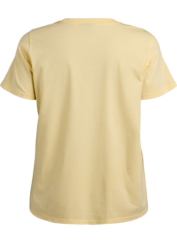 Basic-T-Shirt aus Baumwolle mit Rundhalsausschnitt, Gelb, Packshot image number 1