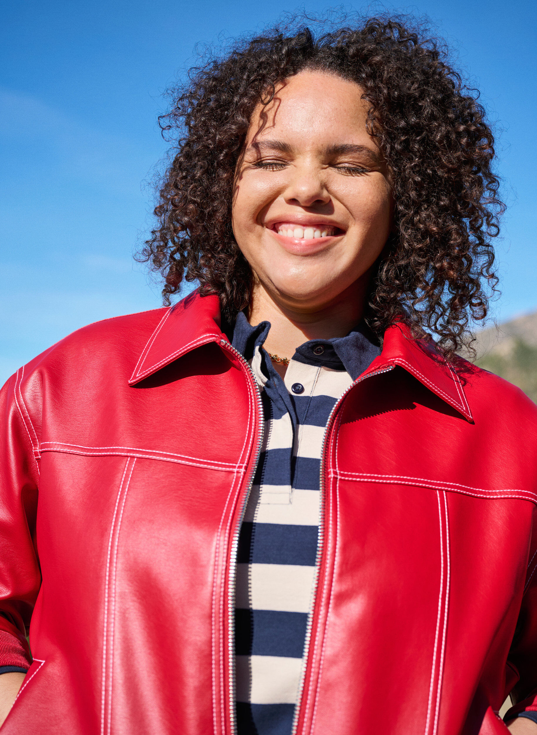 ZizziBomberjacke aus Kunstleder, Rhythmic Red, Image image number 0