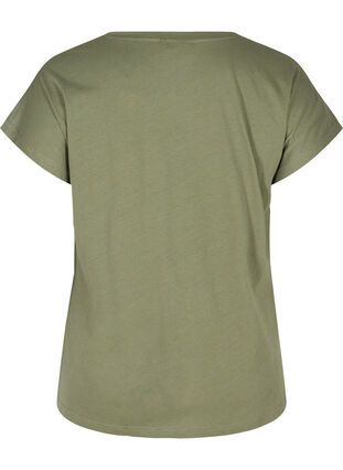 T-Shirt aus Baumwolle mit Knöpfen, Thyme, Packshot image number 1
