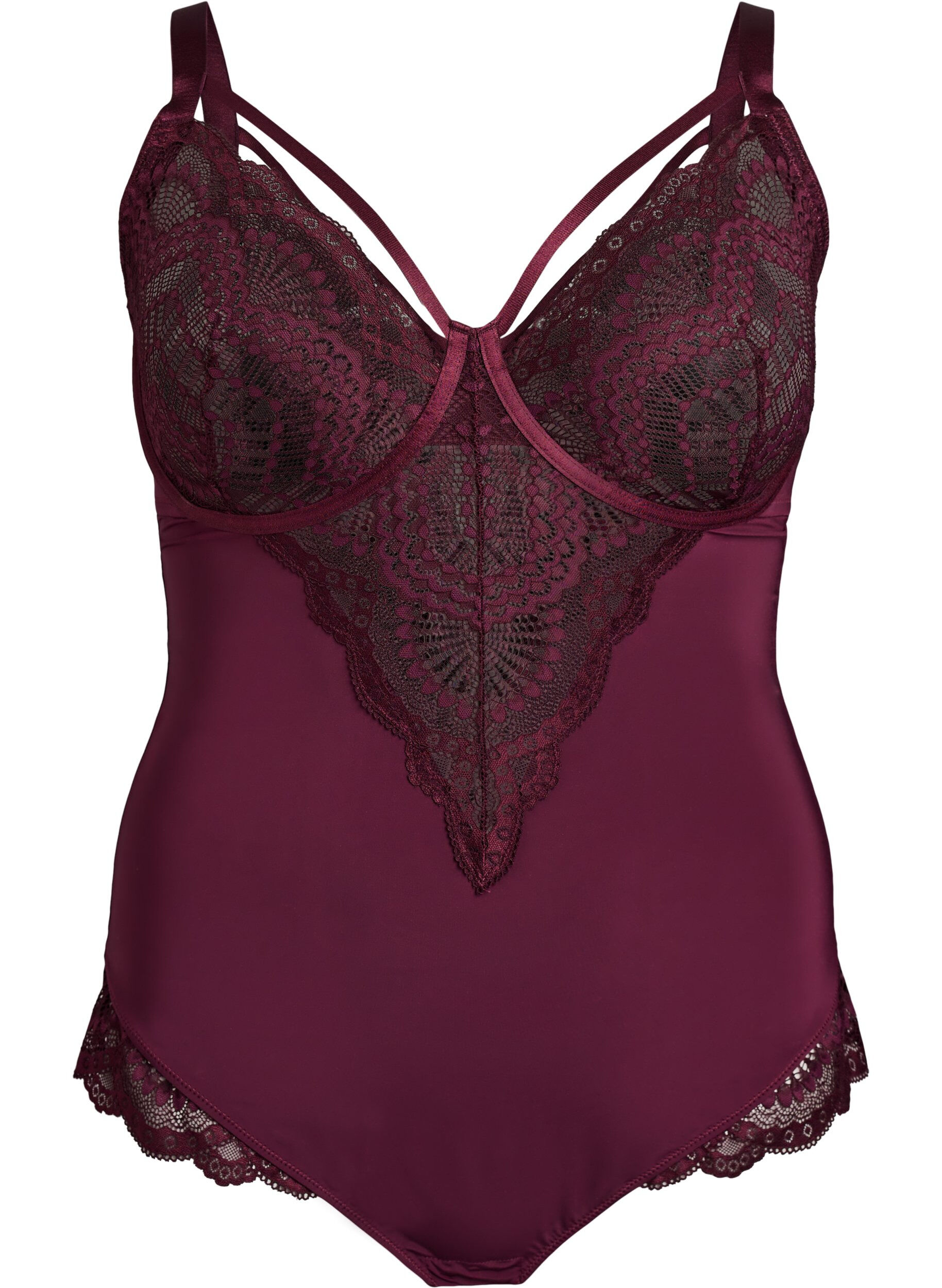ZizziB&uuml;gel-Spitzenbody mit Tr&auml;gerdetails, Rot, Packshot image number 0