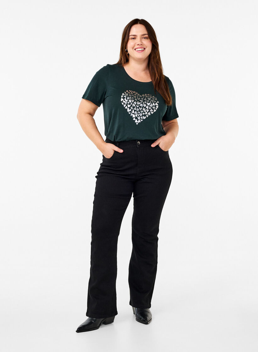 FLASH - T-Shirt mit Print, Grün, Model image number 1