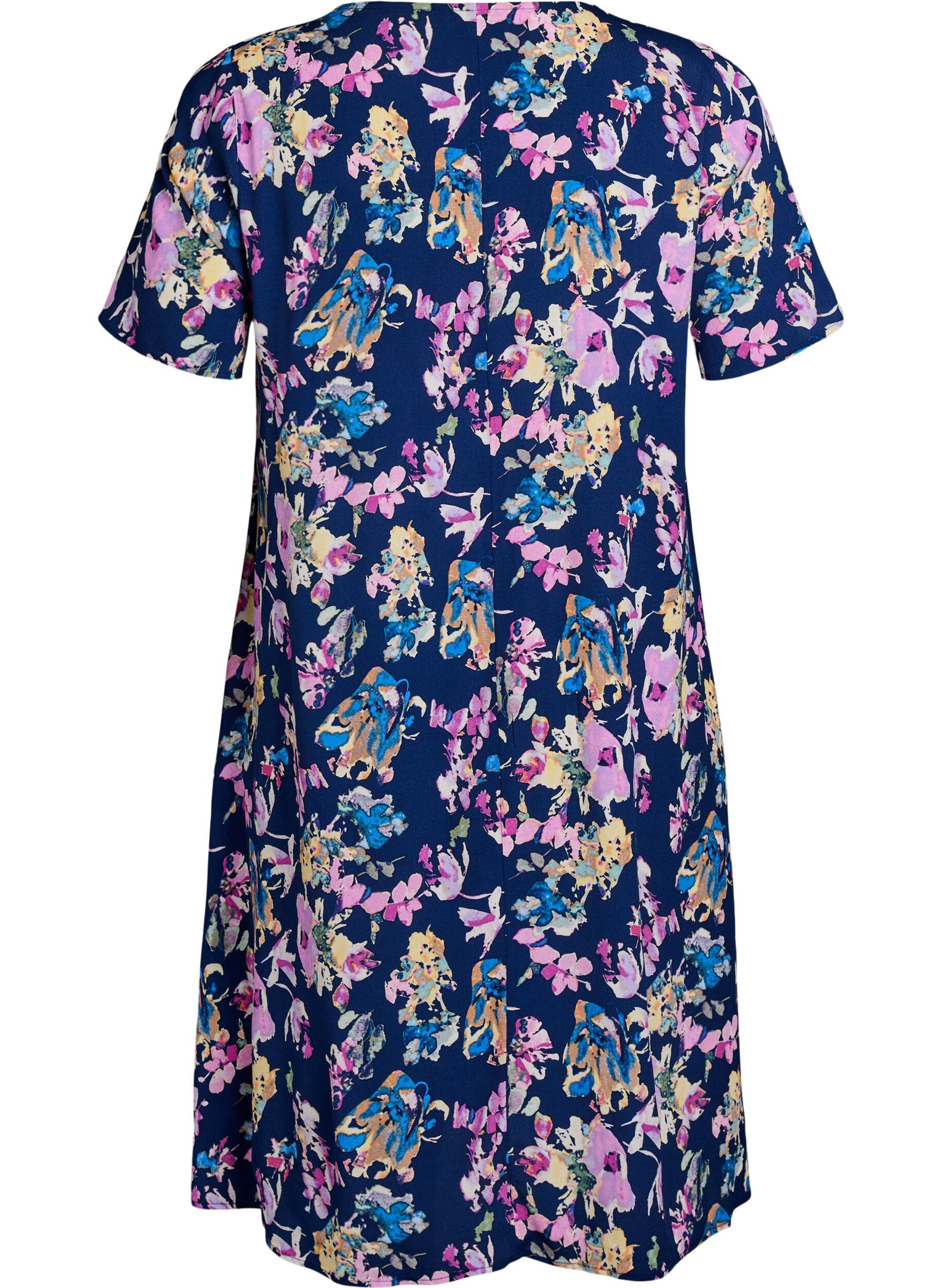 ZizziA-Linien-Kleid aus Viskose, Blau, Packshot image number 1