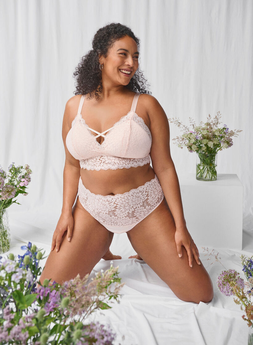 Spitzen-String mit hoher Taille, Peach Blush, Image image number 0