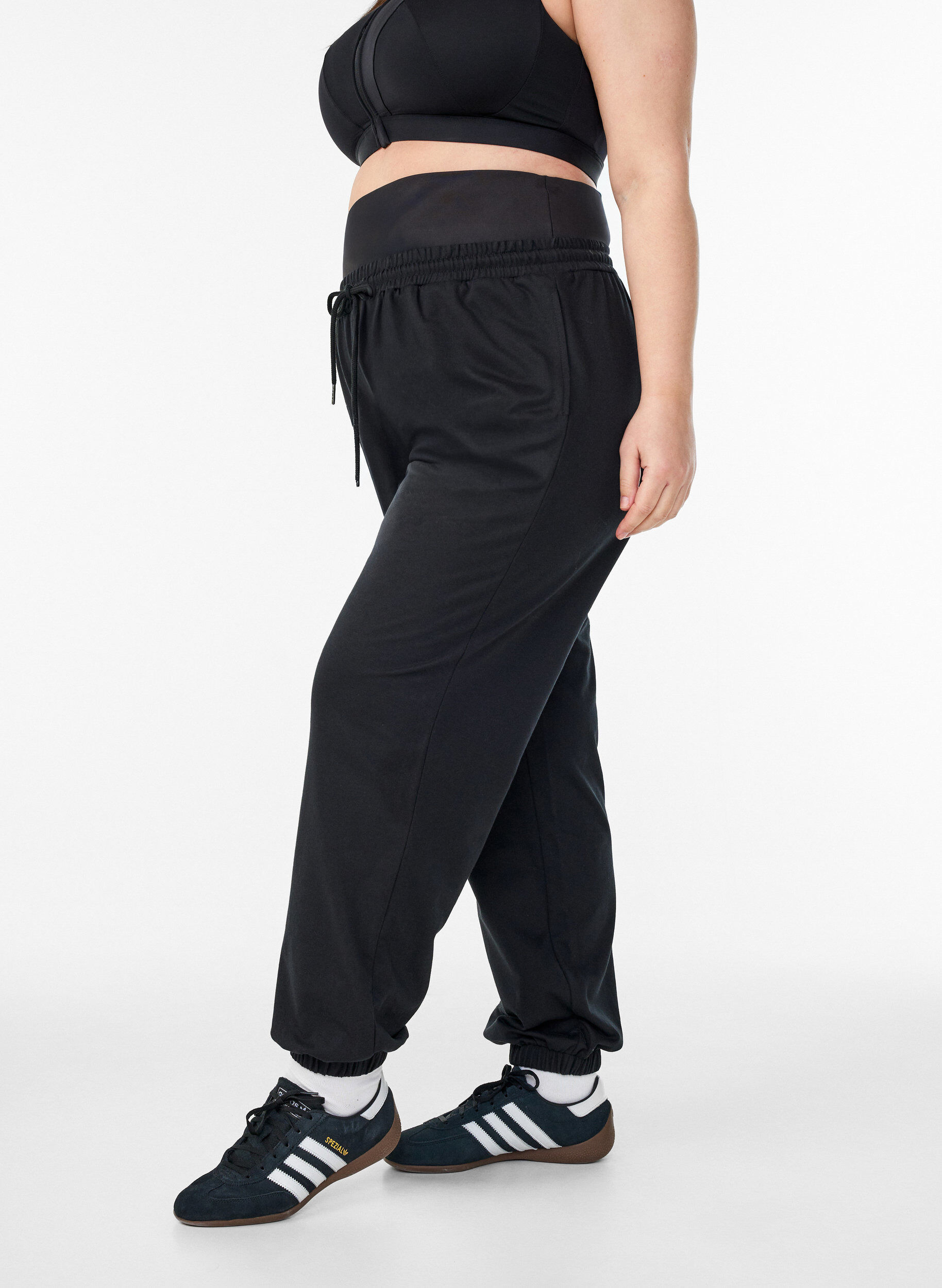ZizziSweatpants mit breitem Bund, Schwarz, Model image number 0