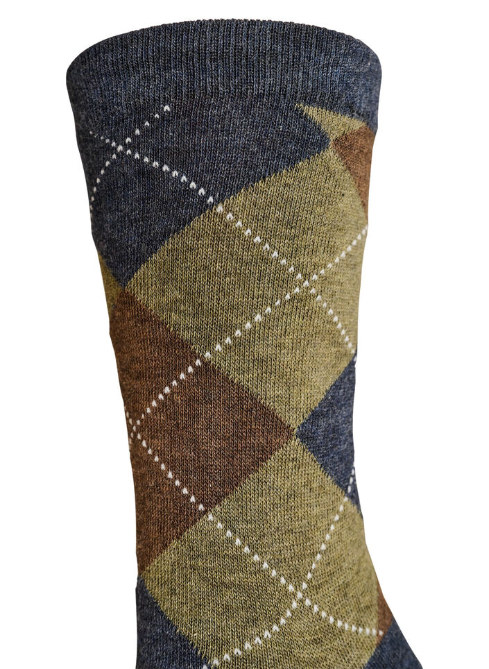 2er-Pack Socken mit Harlekinmuster, Braun, Packshot image number 3