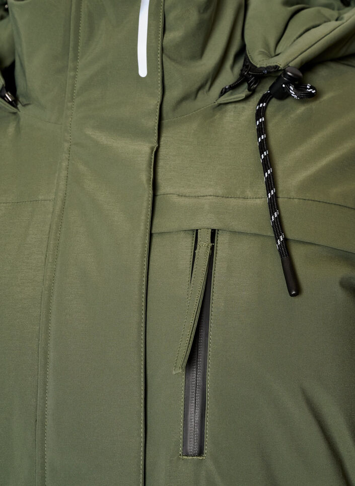 Wasserabweisender Parka mit Kapuze und funktionalen Details, Gr&uuml;n, Packshot image number 2