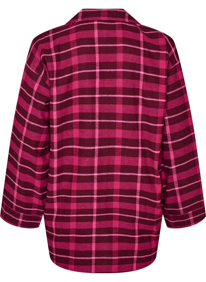 Kariertes Pyjamahemd aus Baumwolle mit langen &Auml;rmeln, Rot, Packshot image number 1