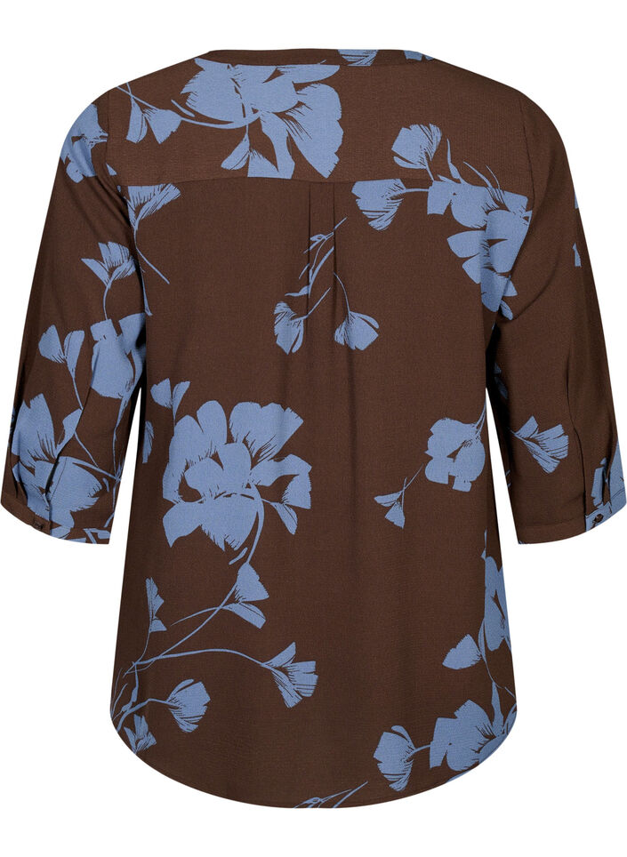 Gepunktete Bluse mit 3/4-Ärmeln , Falcon Flower, Packshot image number 1