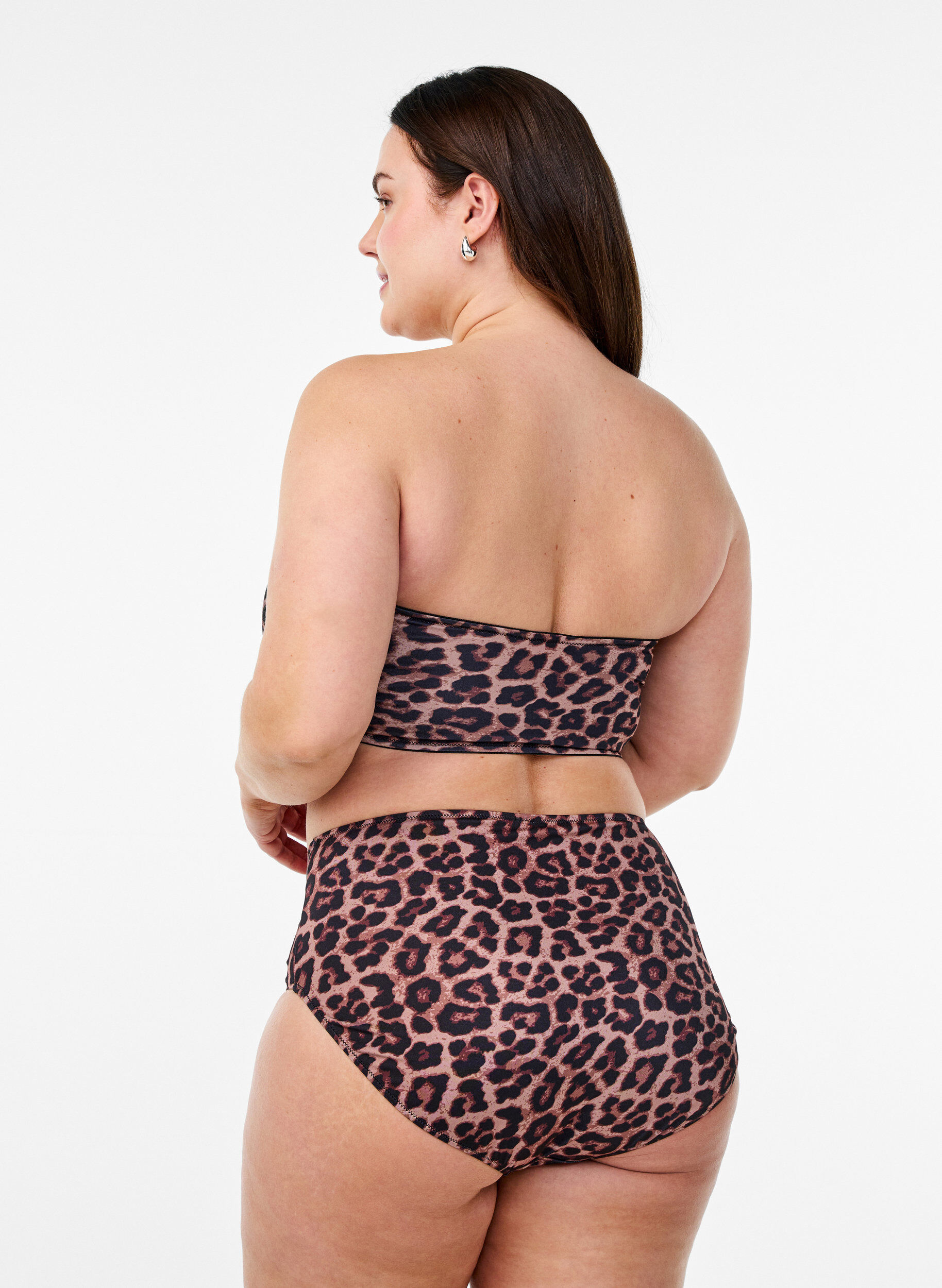 ZizziBandeau-Bikinioberteil mit Leopardenmuster, Beige, Model image number 2