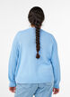 Zopfmuster-Strickjacke mit goldenen Kn&ouml;pfen, Blau, Model image number 2