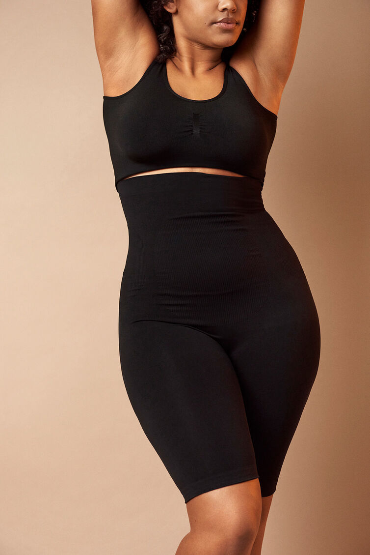 Hochtaillierte Shapewear Shorts, Schwarz, Image image number 1