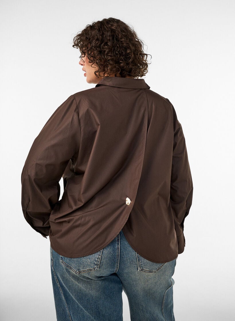 Hemd mit dekorativem R&uuml;ckendetail, Braun, Model image number 2