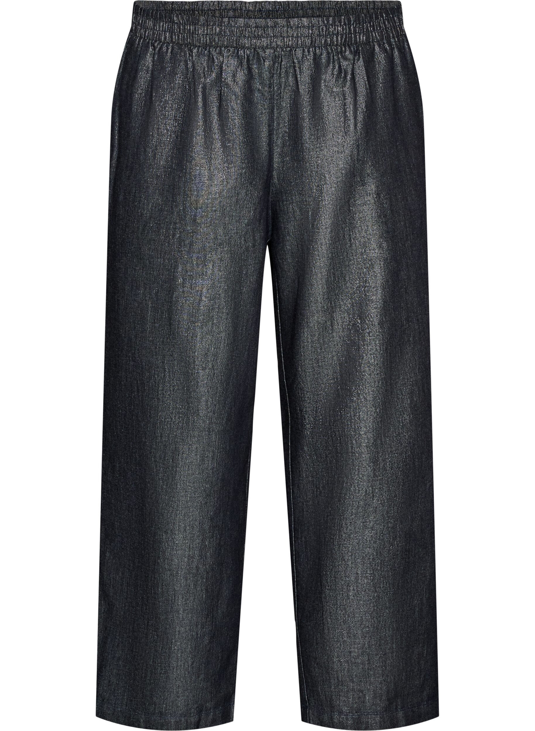 Straight Leg Jeans mit Glitzerfaden