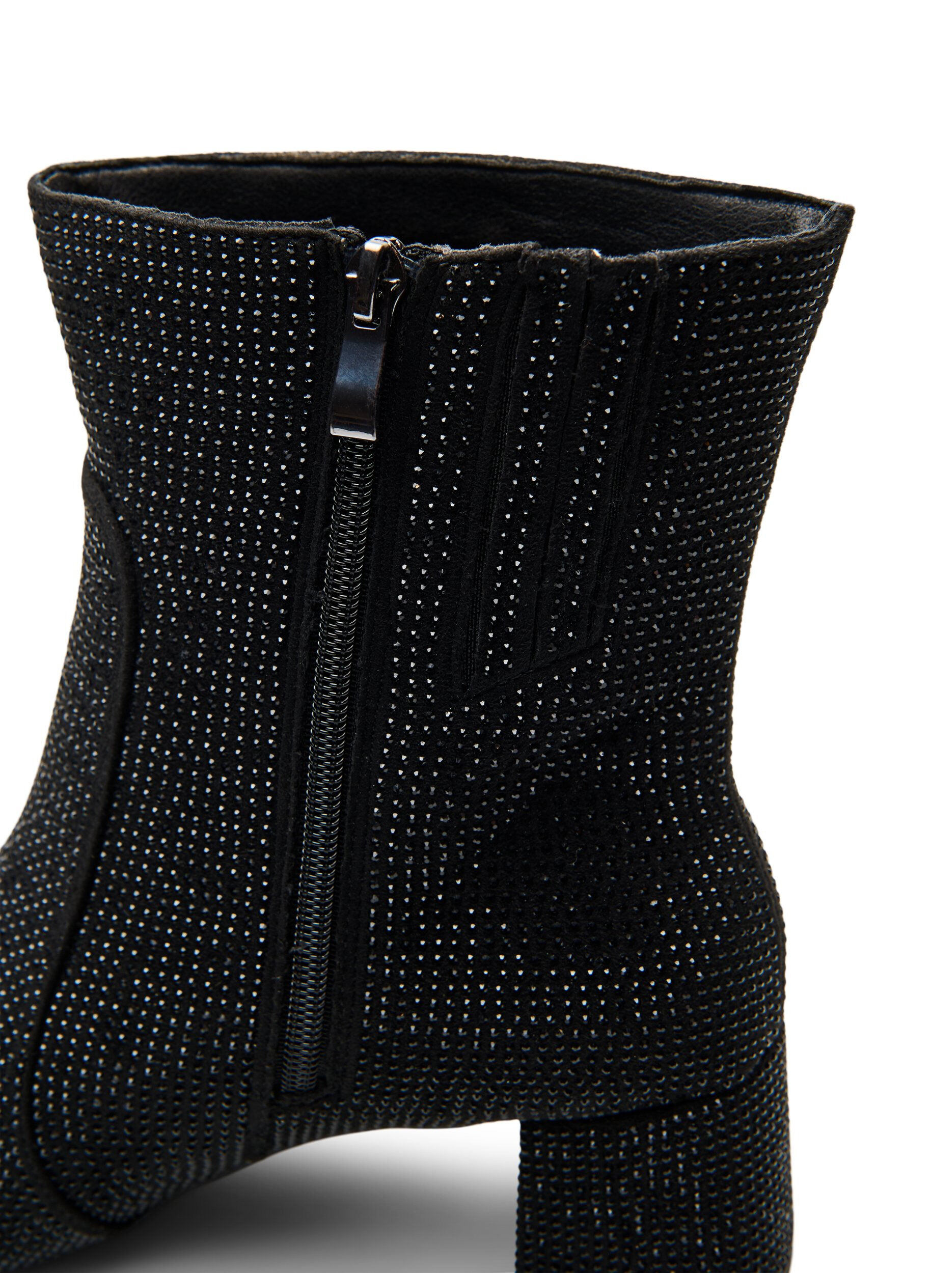 ZizziExtra-Weite &ndash; Kn&ouml;chenstiefel mit Strasssteinen, Schwarz, Packshot image number 4
