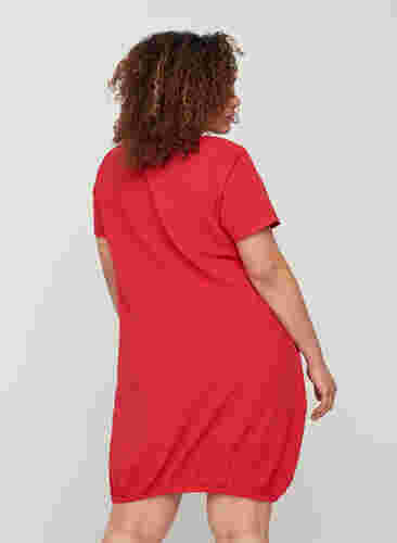 Kurzarm Kleid aus Baumwolle, Lipstick Red, Model image number 1