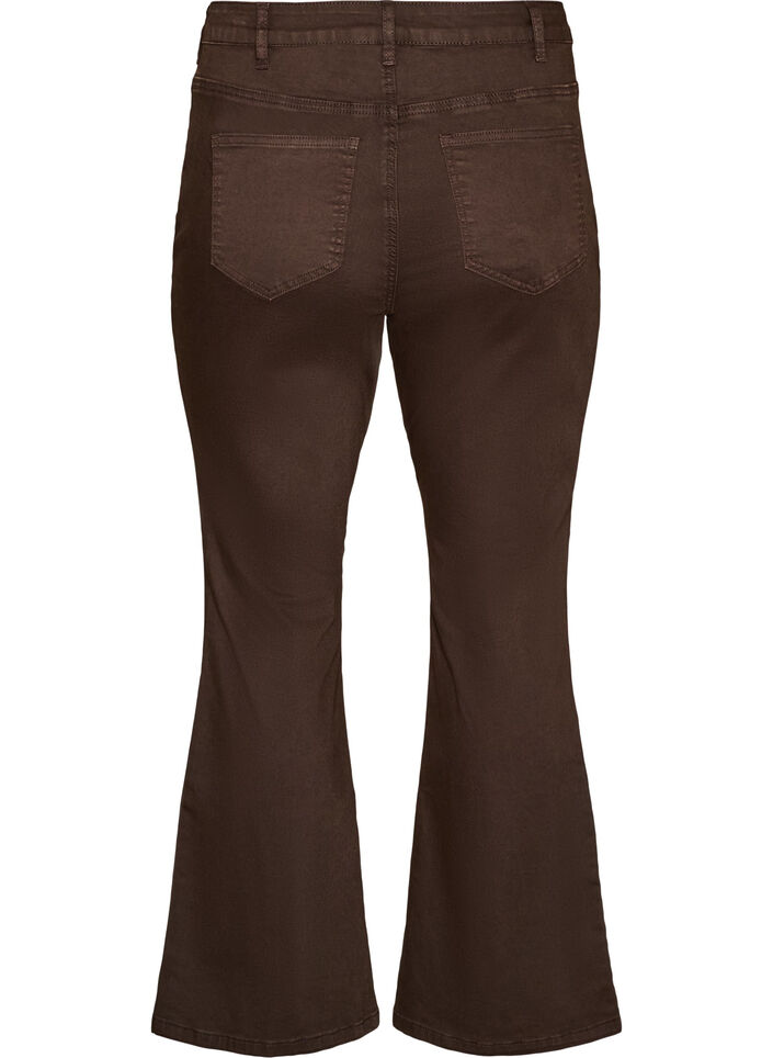 Ellen Bootcut-Jeans aus farbigem Denim, Braun, Packshot image number 1