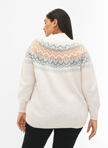 Pullover mit Muster, Birch Mel. Comb, Model image number 1
