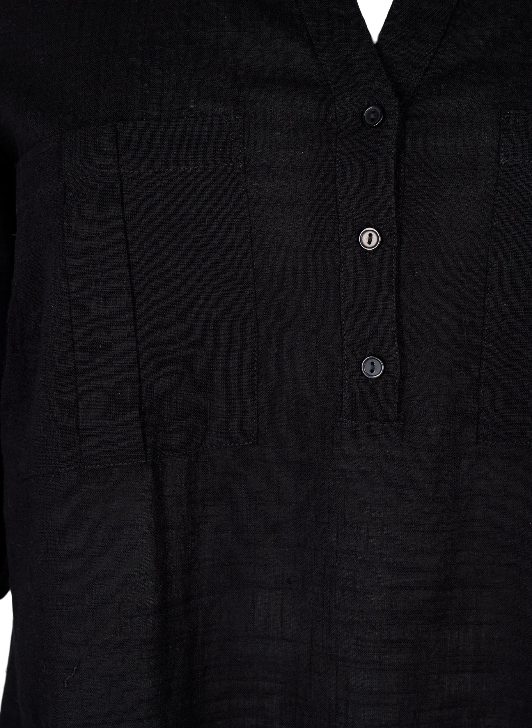 ZizziTunika aus Baumwolle mit 3/4-&Auml;rmeln, Black, Packshot image number 2