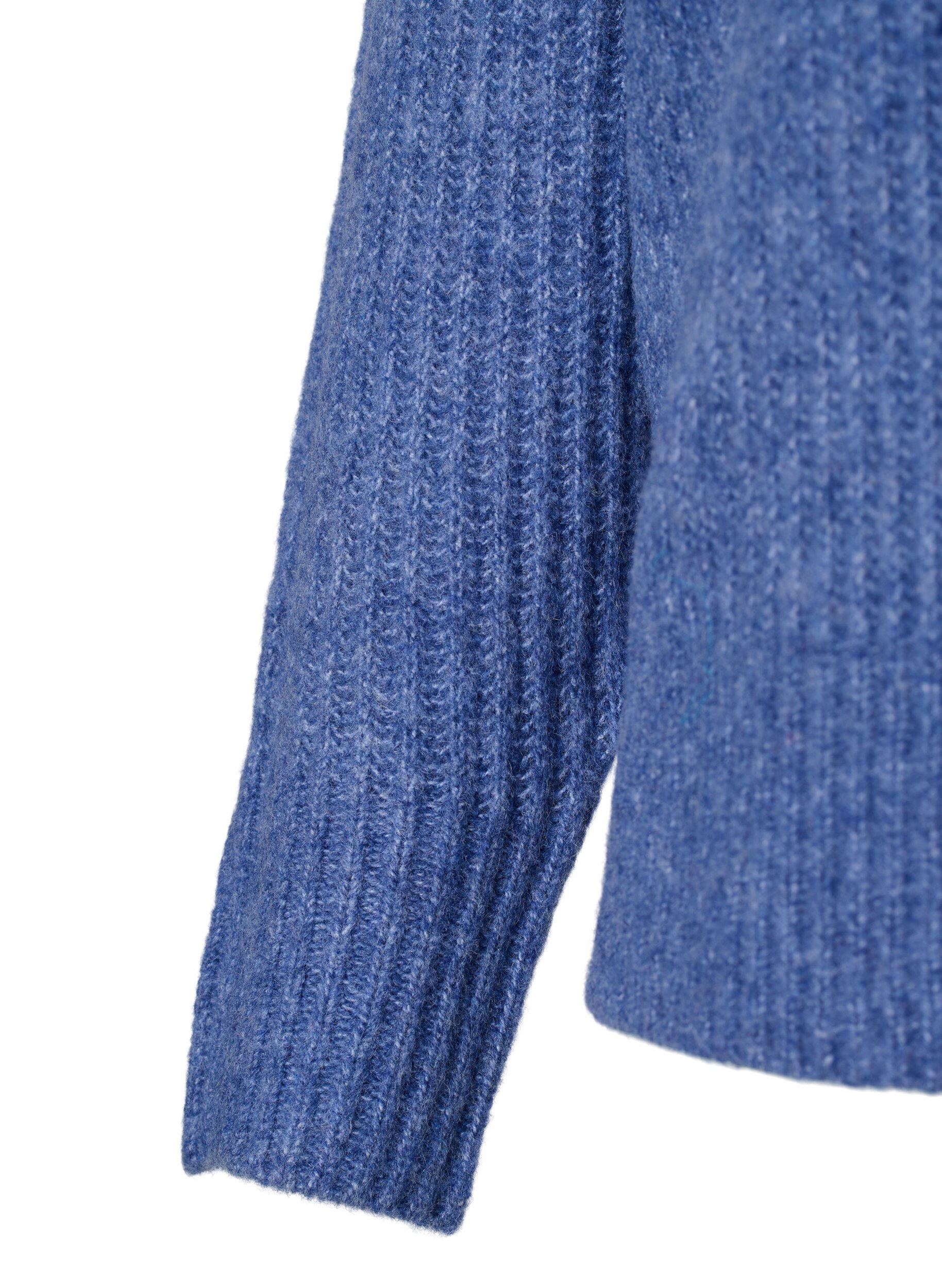 ZizziMelange-Pullover mit perlenbesetzten Kn&ouml;pfen, Coastal Fjord Mel., Packshot image number 3