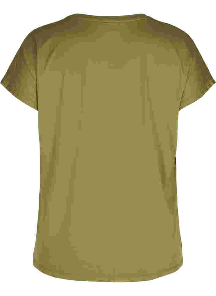 Einfarbiges Trainings-T-Shirt, Olive Drab, Packshot image number 1