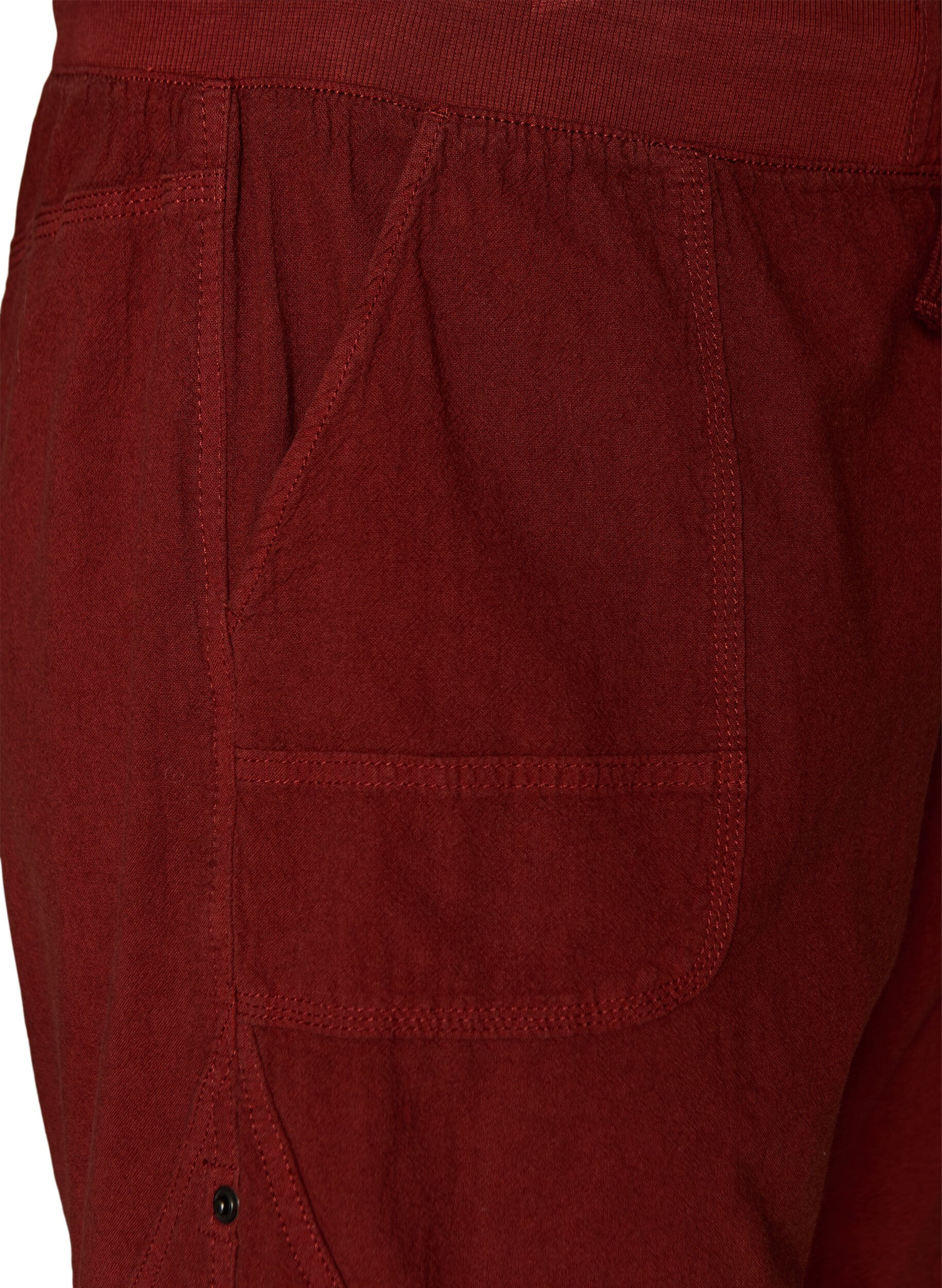 ZizziLockere Shorts aus Baumwolle mit Taschen, Rot, Packshot image number 2