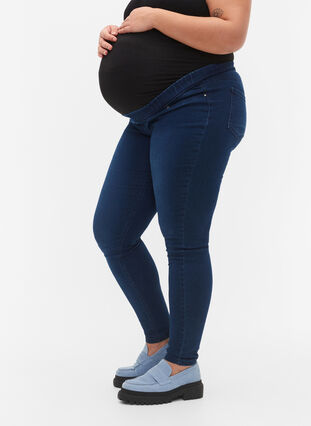 Schwangerschafts-Jeggings aus Baumwollmischung, Dark blue denim, Model image number 2