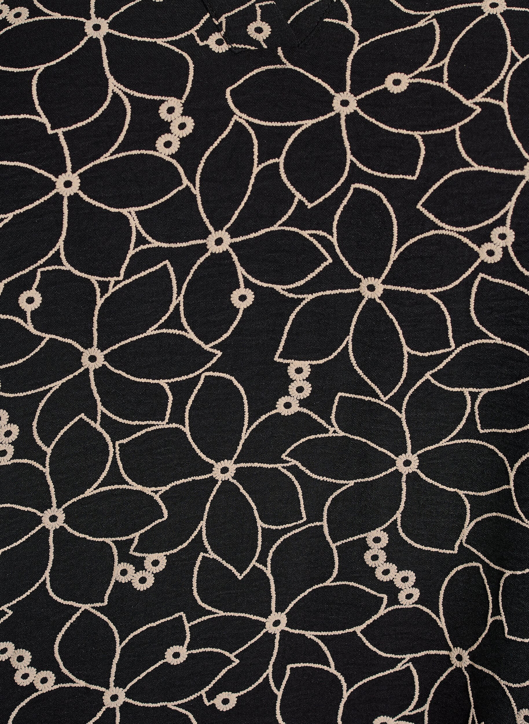 ZizziLang&auml;rmelige Bluse mit Blumenstickerei, Schwarz, Packshot image number 2