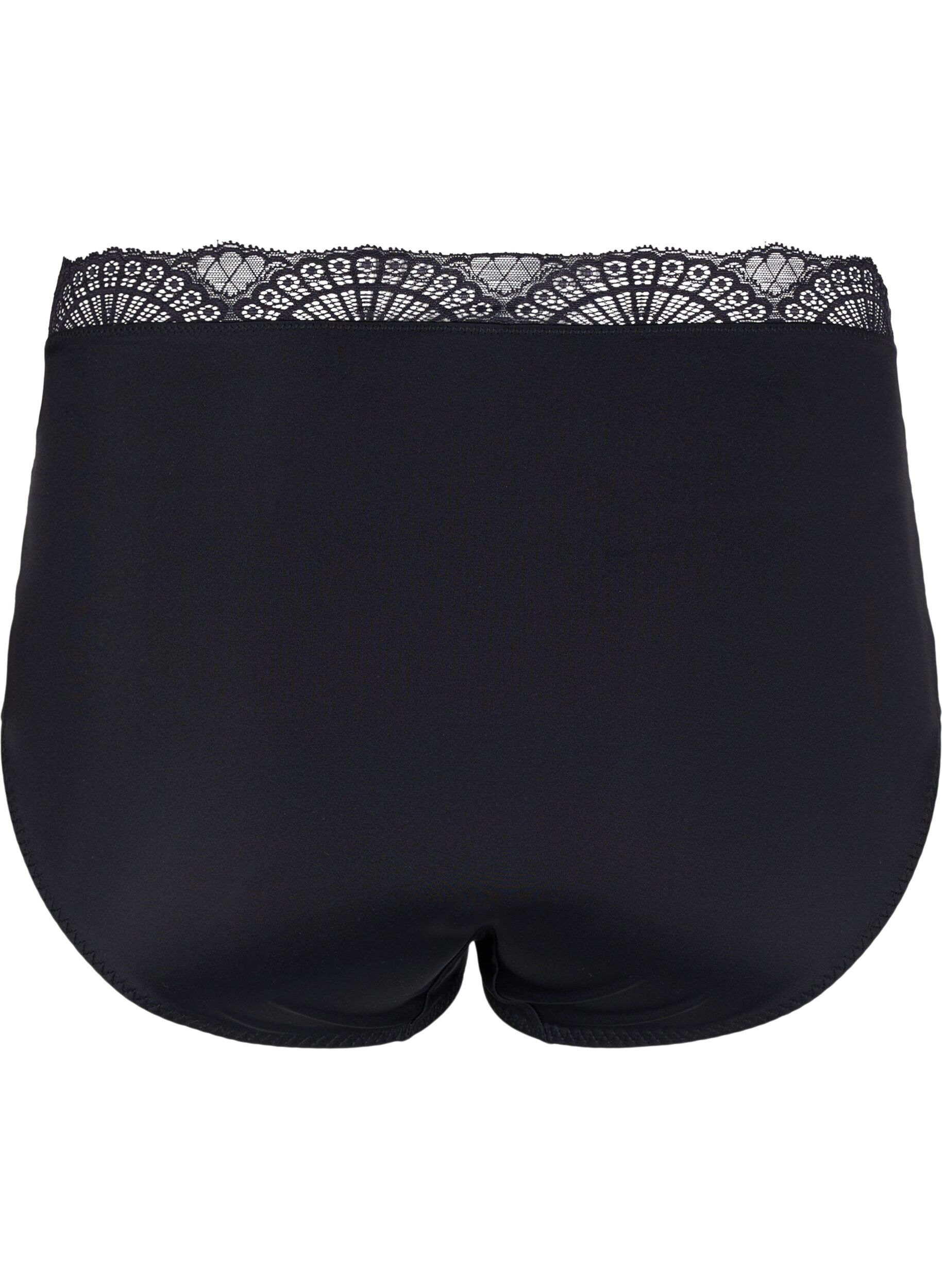 Zizzi	 Tai Panty mit Spitze und hoher Taille, Black, Packshot image number 1