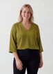 Bluse mit 3/4-&Auml;rmeln, Gr&uuml;n, Model image number 0