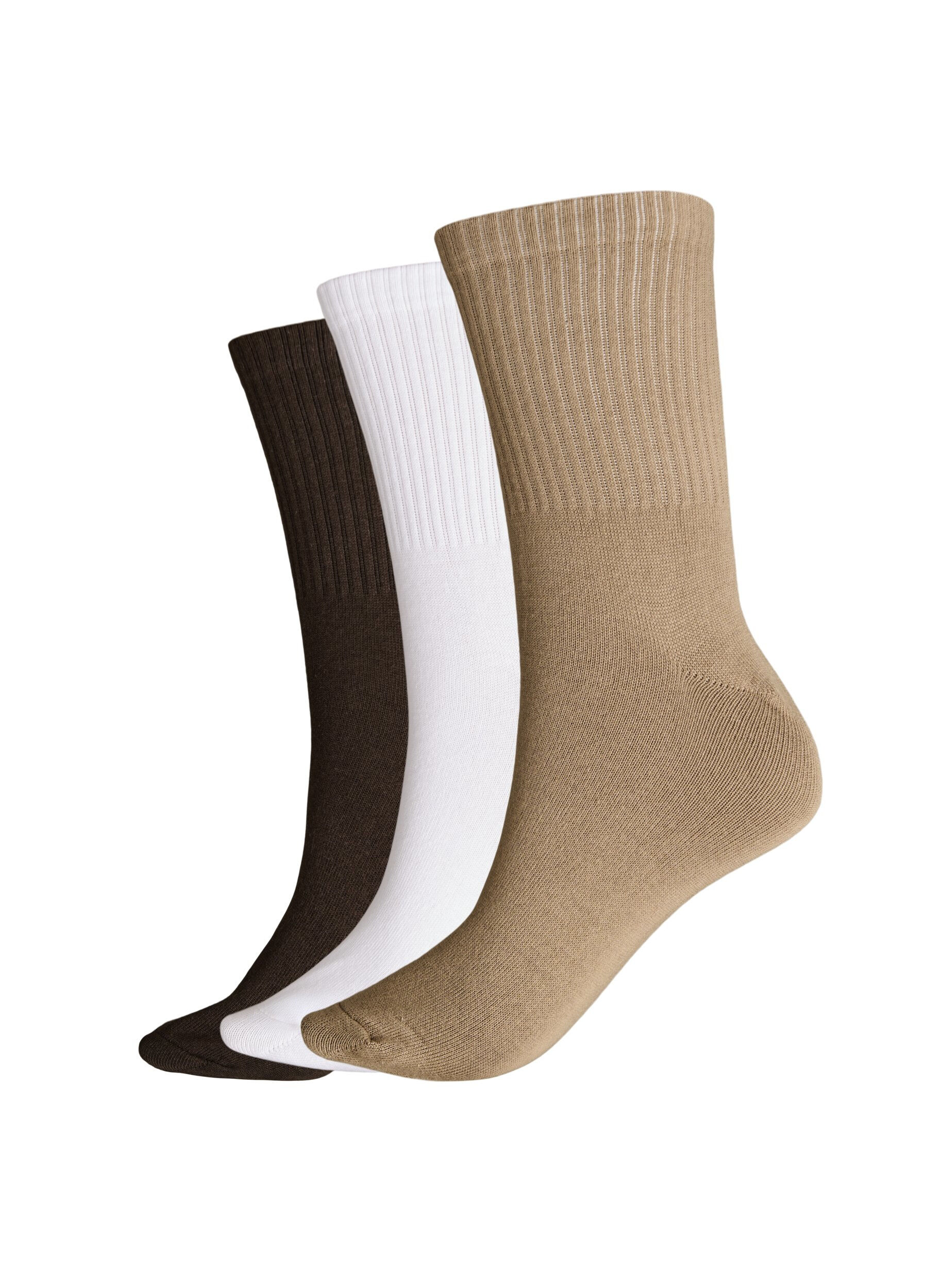 Zizzi3er-Pack Sportsocken mit Logo, Braun, Packshot image number 1