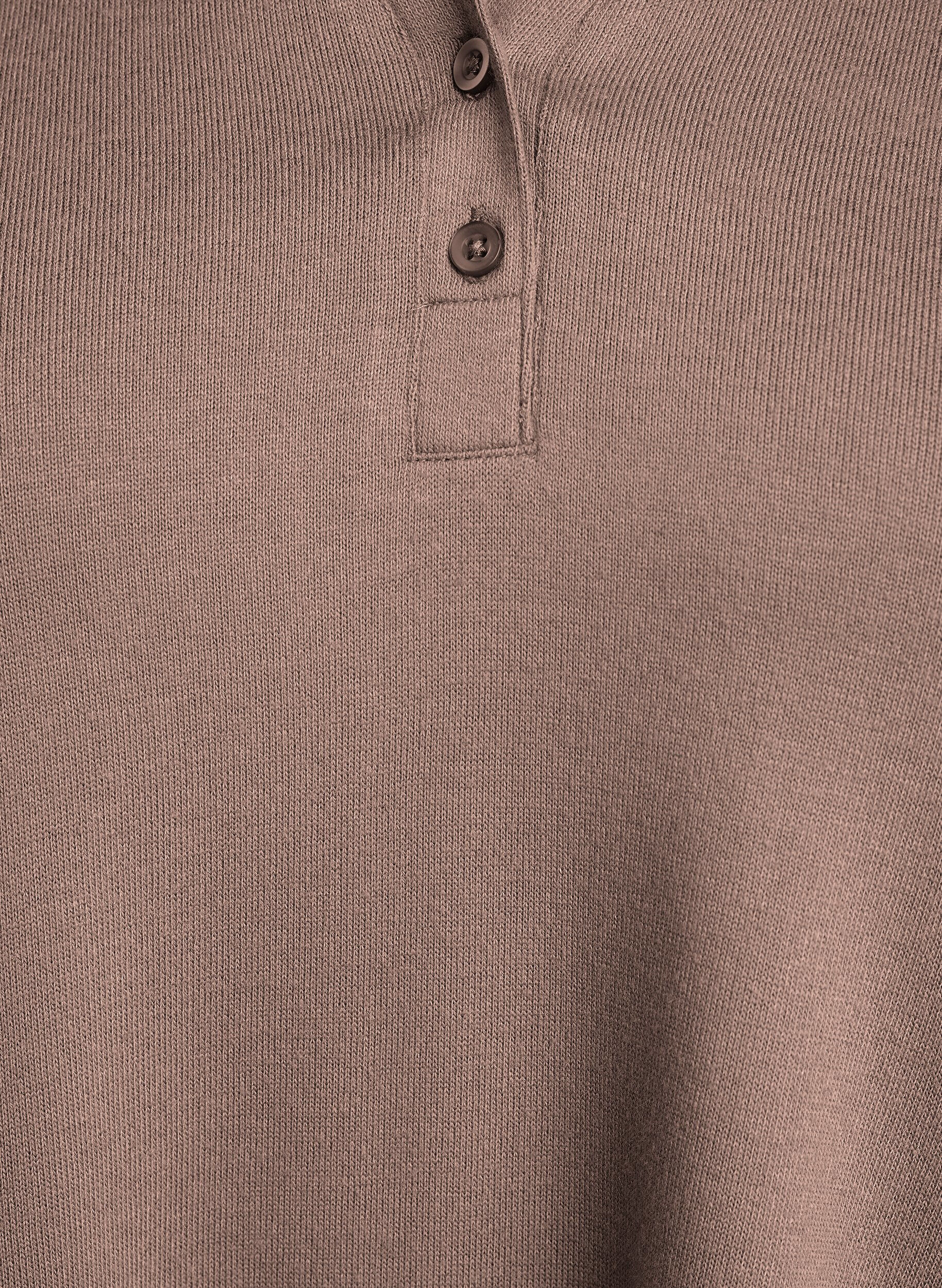 ZizziLang&auml;rmelige Bluse aus Jersey mit Kragen, Braun, Packshot image number 2