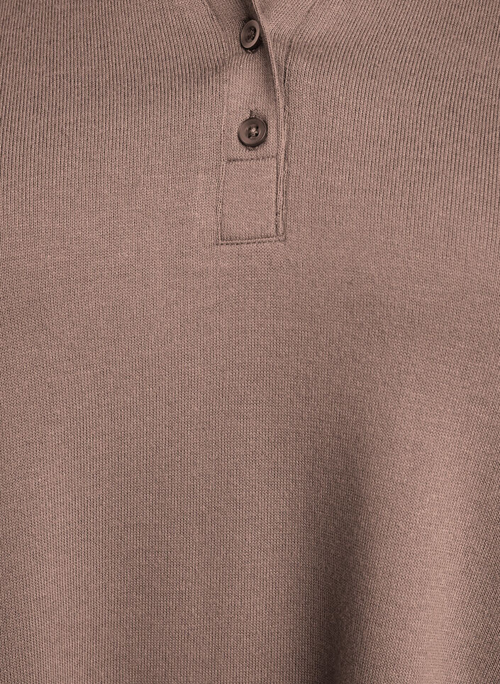 Lang&auml;rmelige Bluse aus Jersey mit Kragen, Braun, Packshot image number 2
