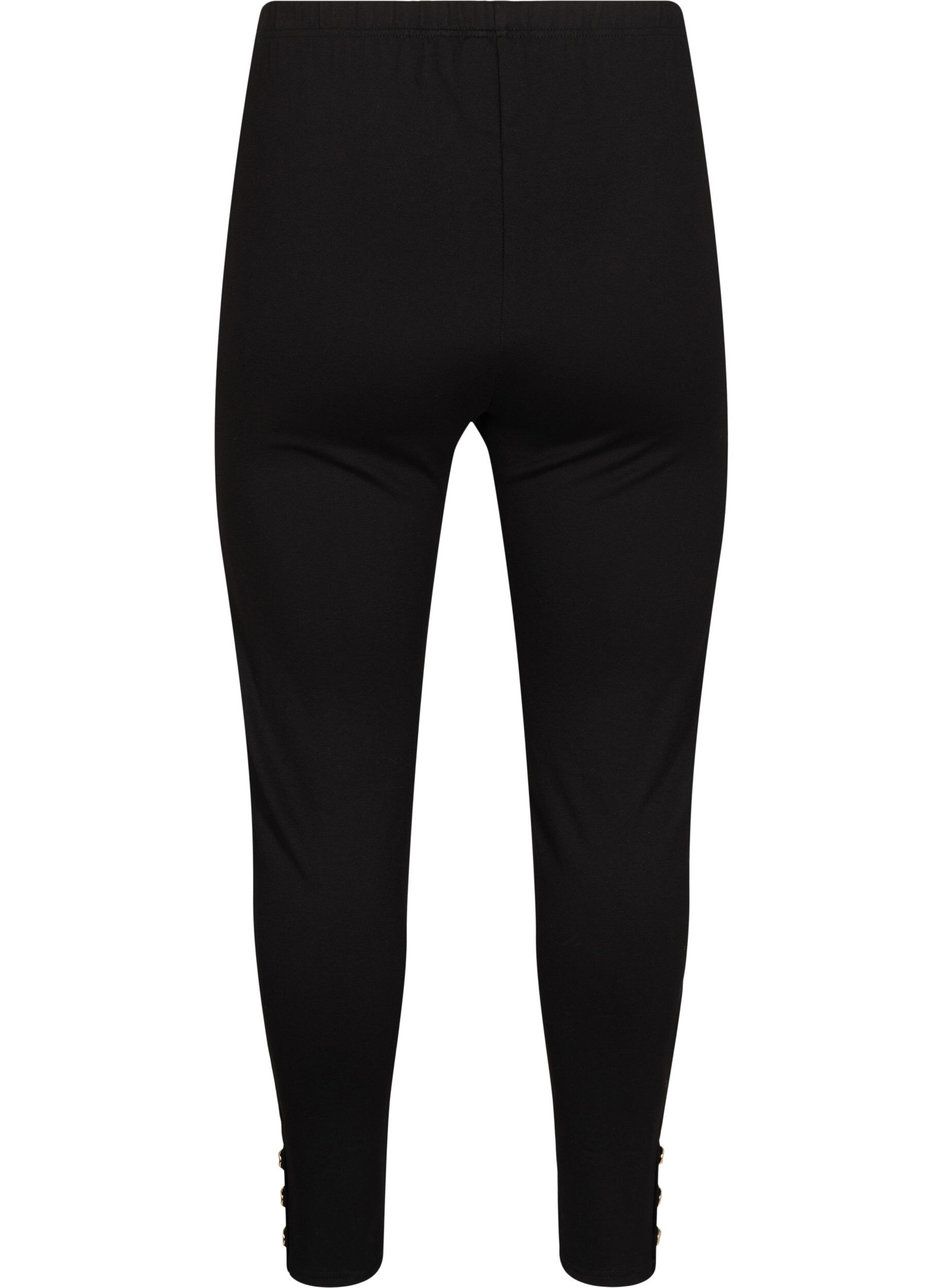 ZizziLeggings aus Viskose mit Knopfdetails, Schwarz, Packshot image number 1