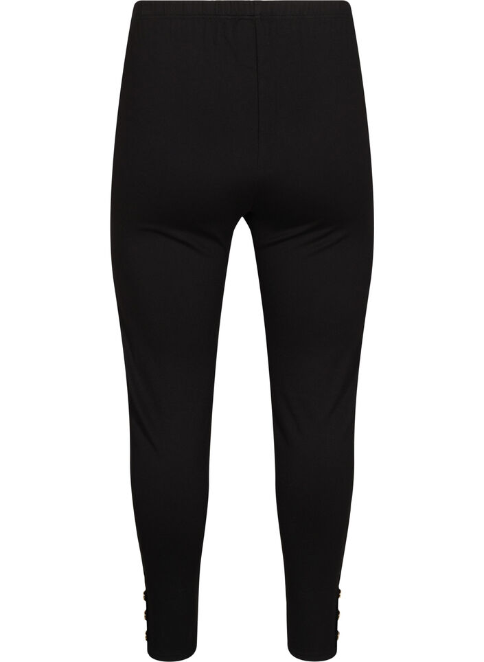 Leggings aus Viskose mit Knopfdetails, Schwarz, Packshot image number 1