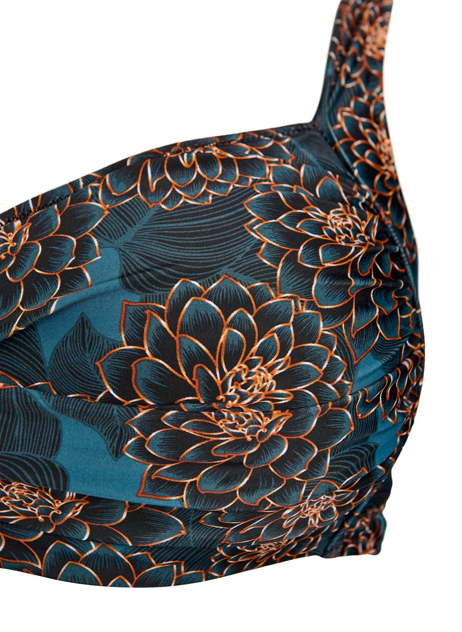 ZizziWattierter Bikini-Oberteil mit Print, Petrol, Packshot image number 2