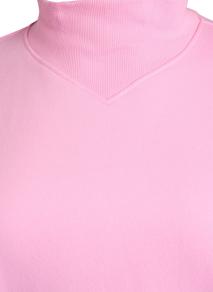 Sweatshirt mit hohem Kragen und langen &Auml;rmeln, Pink, Packshot image number 2