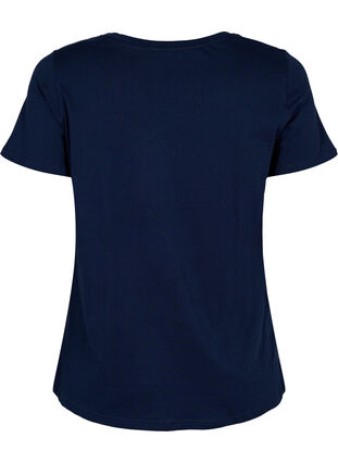 Baumwoll-T-Shirt mit zweifarbigem Logodruck, Navy Blazer, Packshot image number 1