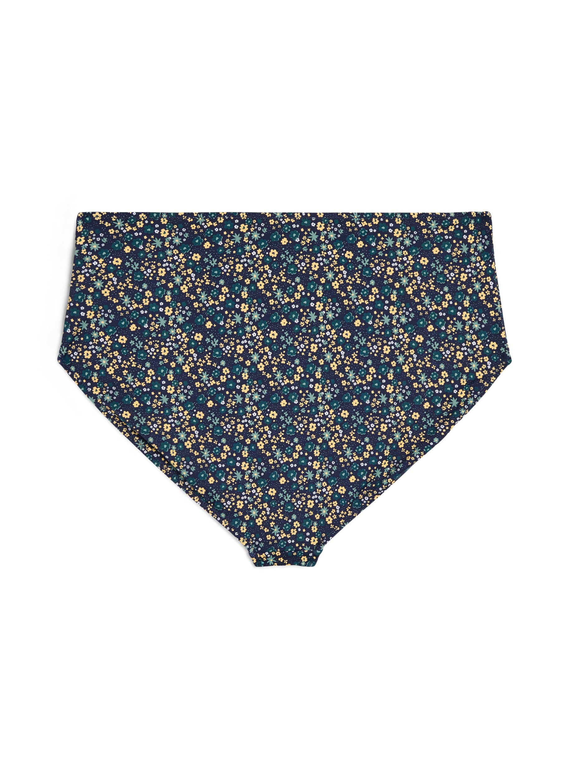 ZizziBikini-Slip mit Print und hoher Taille, Gr&uuml;n, Packshot image number 1