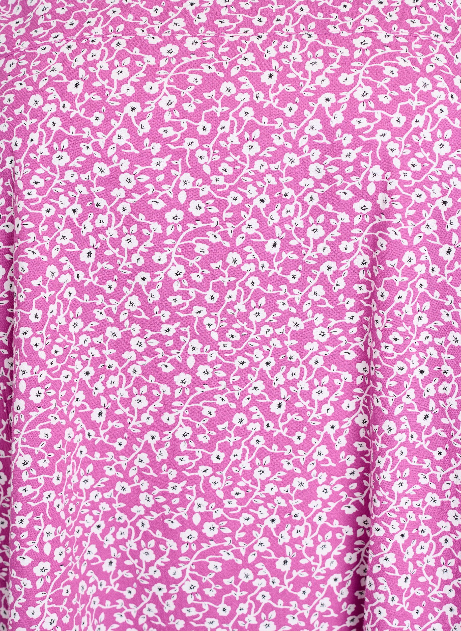 ZizziKurzes Kleid aus Baumwolle mit 3/4-&Auml;rmeln und Taschen, Lila, Packshot image number 2