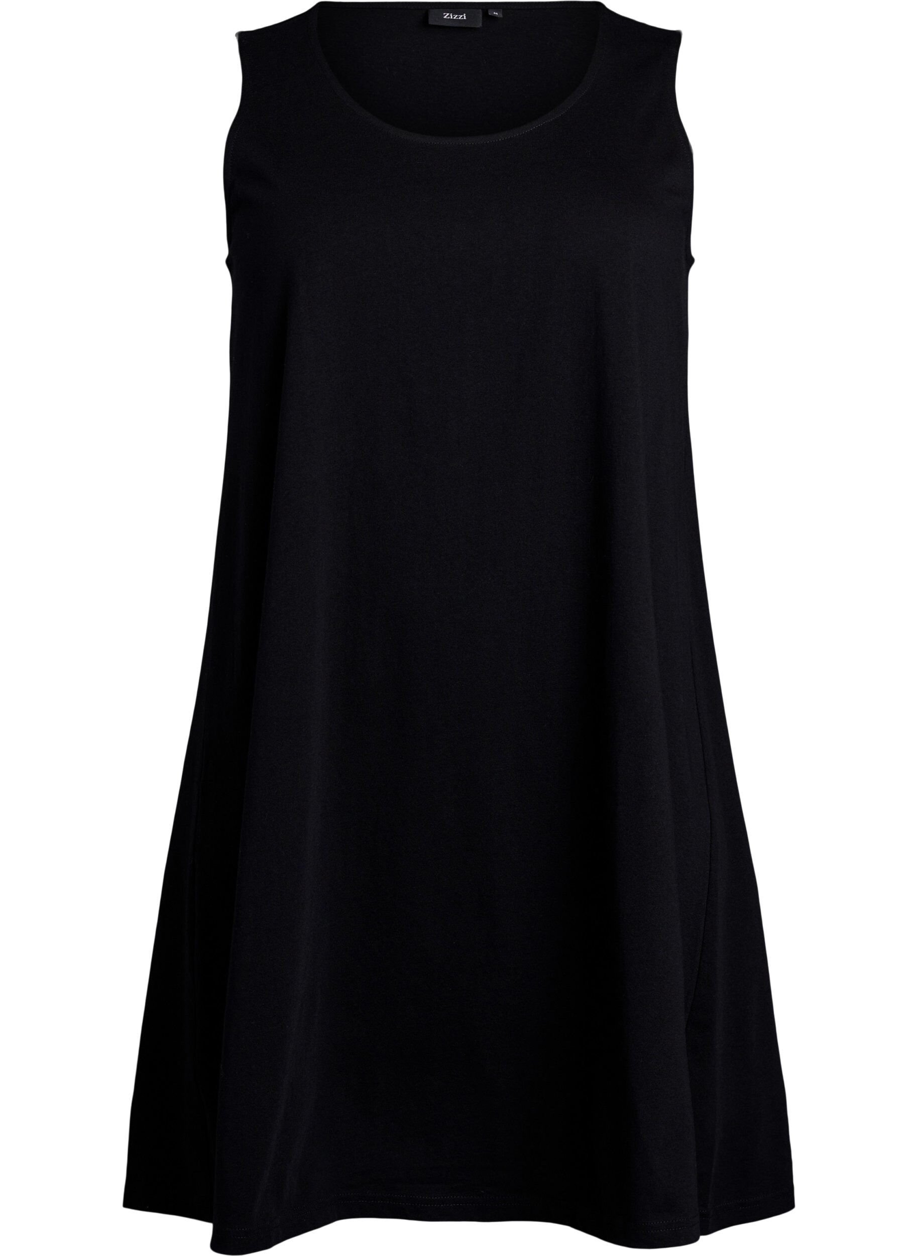 Zizzi&Auml;rmelloses Kleid in A-Linie, Schwarz, Packshot image number 0