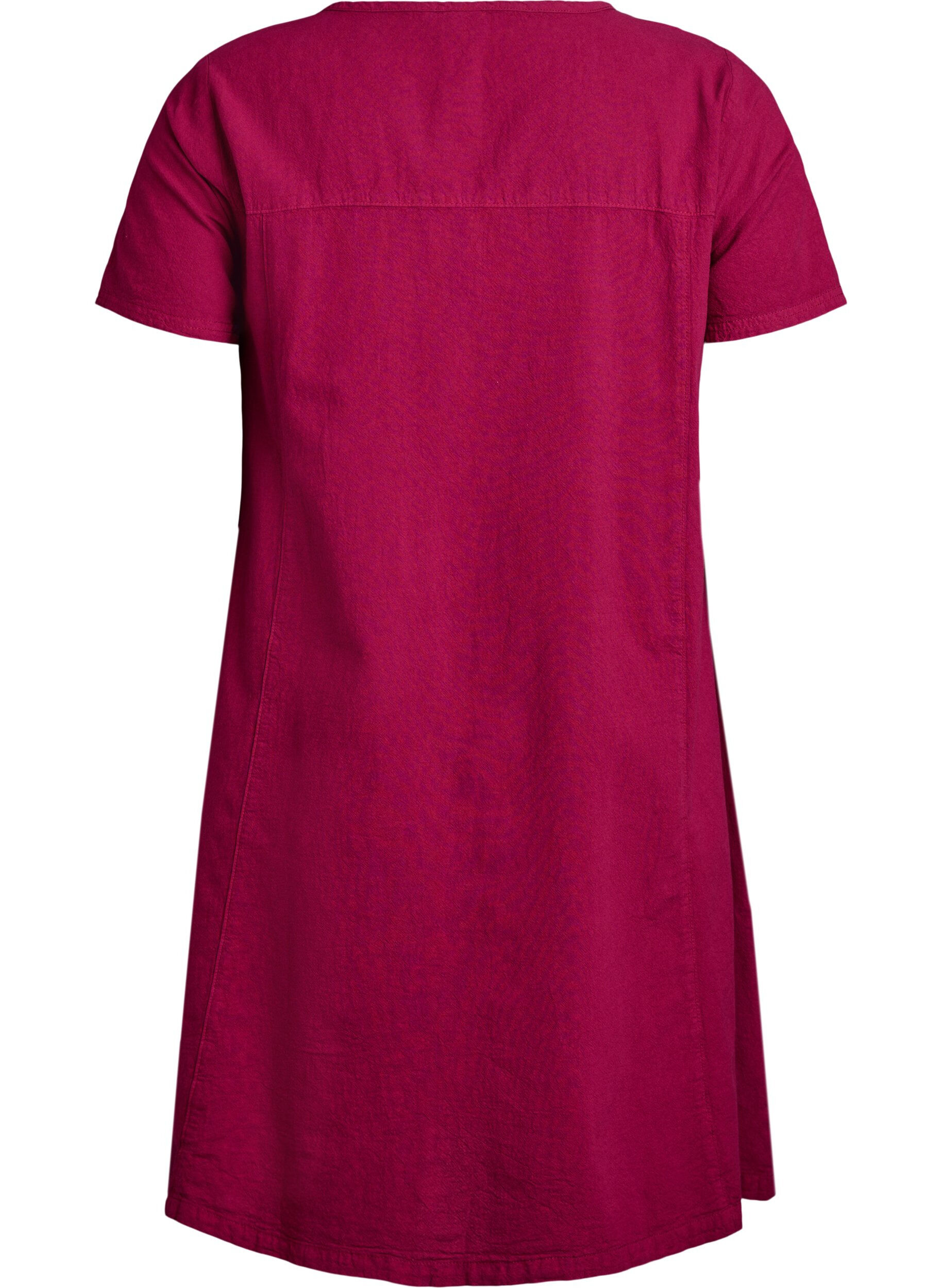 ZizziKurzarm Kleid aus Baumwolle, Rot, Packshot image number 1