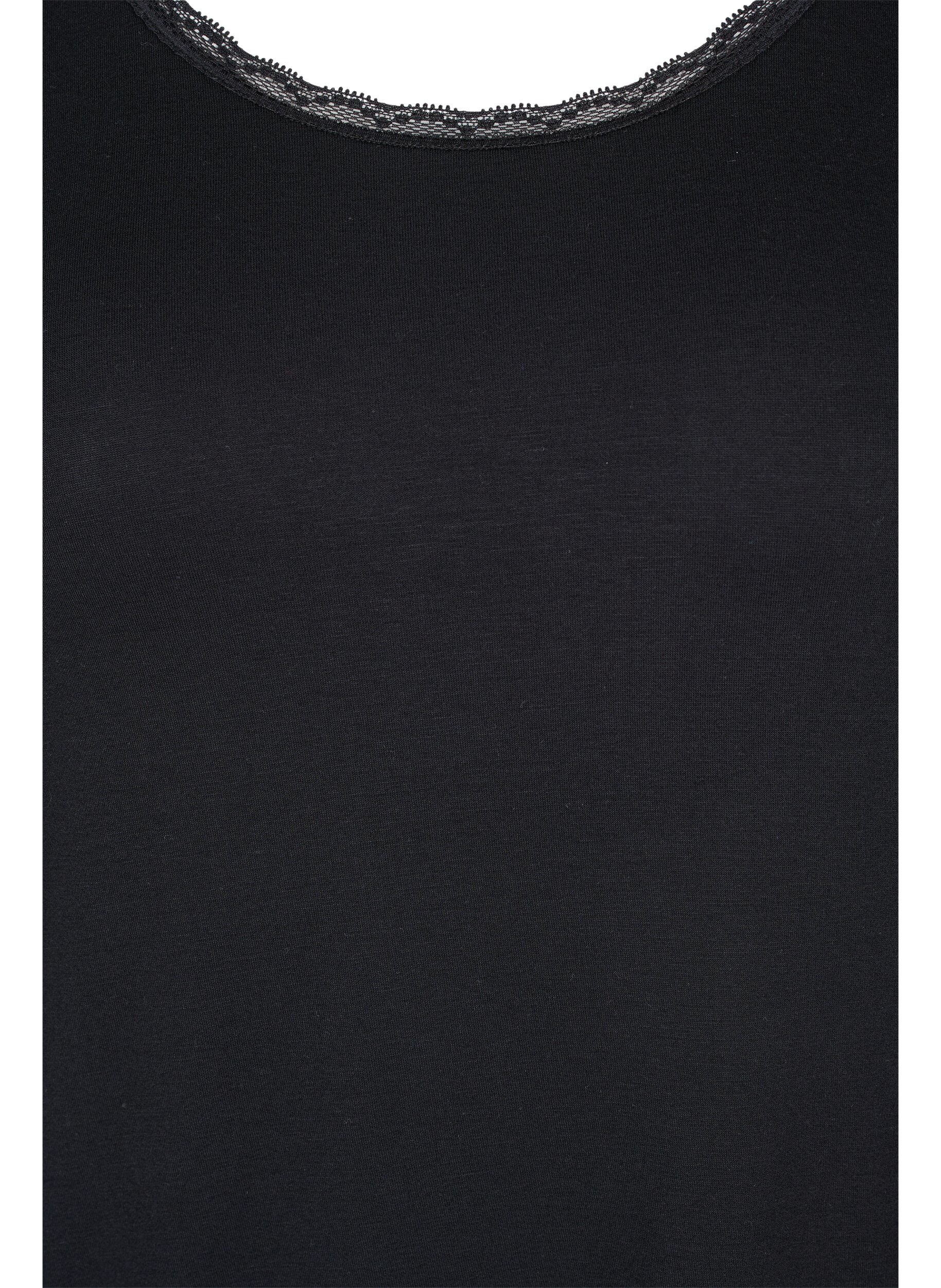 ZizziKurz&auml;rmeliges Nachthemd aus Viskose, Black, Packshot image number 2