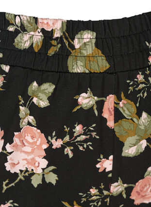 Schlafanzughose aus Baumwolle mit Blumenmuster, Black w. Flower, Packshot image number 2