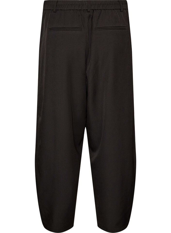 Hose in Barrel-Passform mit hoher Taille, Schwarz, Packshot image number 1