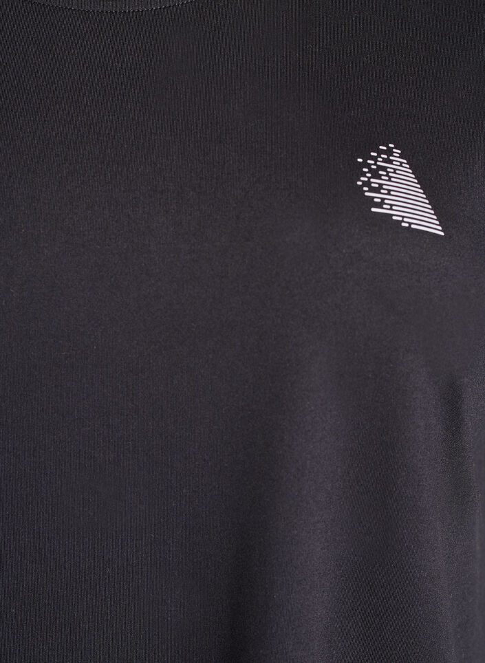 Einfarbiges Trainings-T-Shirt, Schwarz, Packshot image number 2