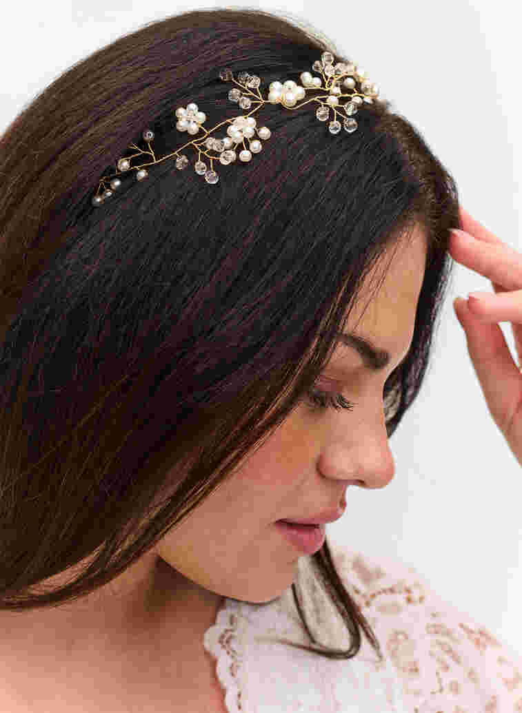 Stirnband mit Perlen, Pearl, Model image number 0